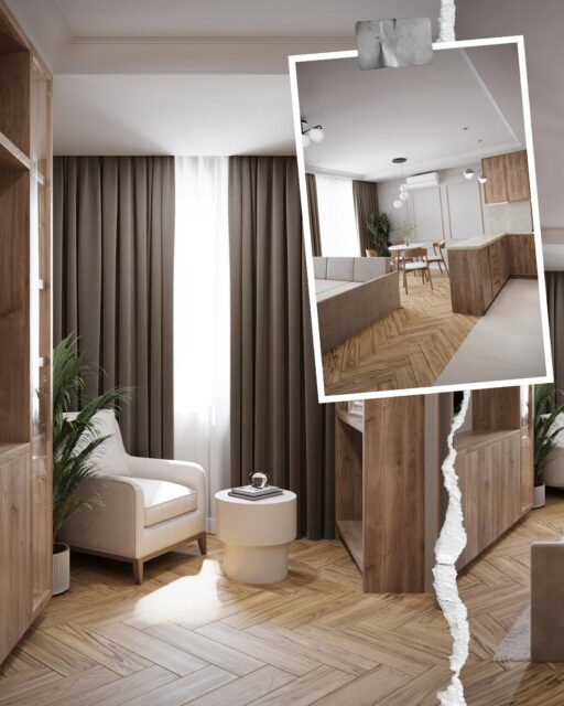 Paryski szyk w wersji wnętrzarskiej 🕊️✨ Ten projekt to gra neutralnych beży, miękkich tkanin i ciepłego drewna, które razem tworzą przytulny, ale bardzo elegancki apartament.W strefie dziennej największym wyzwaniem było ustawienie narożnika, stołu i telewizora tak, żeby każdy miał swoje miejsce, a jednocześnie zmieściła się duża, wygodna kuchnia – udało się zachować ergonomię i lekkość przestrzeni 🛋️🍽️ Sypialnia to esencja elegancji: wysoka tapicerowana rama łóżka, stonowana paleta barw i pojemne szafy, które pochłoną całą garderobę 👗🧥Drugi pokój łączy funkcję gościnnej sypialni z miejscem do pracy – jest tu biurko, regał na pokaźną kolekcję książek i dużo naturalnego światła, idealnego do czytania i tworzenia 📚💡 W łazience zmienił się kompletnie układ: zamiast WC na wprost wejścia pojawiła się szeroka szafka z umywalką i podświetlonym lustrem o nietypowym kształcie, które dodaje wnętrzu charakteru 🪞🚿 Hashtagi: #paryskiszyk #wnętrza #interiordesign #projektowaniewnetrz #mieszkanie #sypialnia #salon #kuchnia #architektwnętrzwarszawa #architektwnetrzbialystok