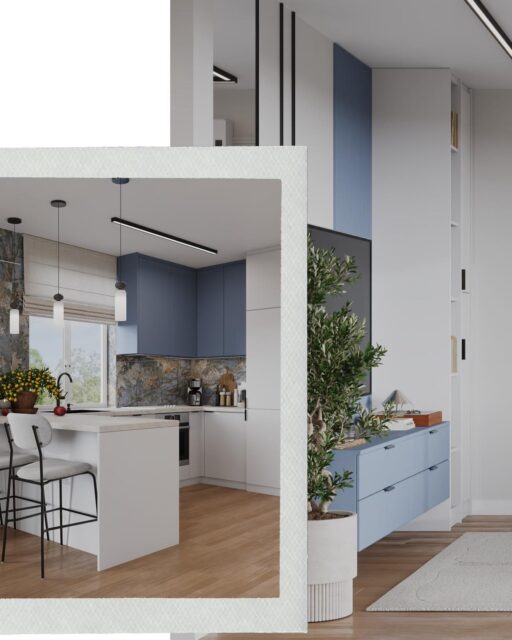 **Dom pełen energii, kontrastów i dobrych emocji ✨🏡** To wnętrze zaprojektowane dla 4-osobowej rodziny, która lubi życie w ruchu, nie boi się wyrazistych decyzji i ceni przestrzeń z charakterem 💙 Już od pierwszych kroków wita nas mocne zestawienie biało-czarnego wiatrołapu z otwartą strefą dzienną, w której króluje niebieski kolor — odważny, świeży i pełen elegancji.Na parterze znalazła się nieduża toaleta, ale mimo kompaktowego metrażu nie brakuje jej stylu i dopracowania ✨ Dalej otwiera się piękna, wyrazista kuchnia — z mocnym kamiennym akcentem, niebieską zabudową i wnętrzem, które od razu przyciąga wzrok. To przestrzeń, która łączy funkcjonalność z efektem „wow” 🔥Salon z jadalnią to kolejna odsłona tego domu — przytulna, ale jednocześnie nowoczesna i charakterna. Sztukateria dodaje elegancji, a całe wnętrze buduje ciekawy dialog pomiędzy spokojem a odwagą, miękkością a wyrazistością 🤍🖤💙To dom, w którym każdy detal ma znaczenie. Dom, który opowiada o energii, radości i rodzinie, dla której wnętrze ma nie tylko wyglądać — ale też żyć razem z nimi 🌿✨ #wnetrzadomowe #projektwnetrza #kuchniazcharakterem #salonzinspirowaniem #nowoczesnedesign #niebieskiewnetrza #sztukateria #hihomestudio #architekturawnetrz #dommarzen #polskiedesign  #hihome #architektwnętrzwarszawa #architektwnetrzbialystok